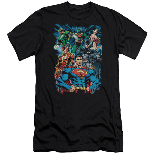 Jla - Justice Is Served - Short Sleeve Adult 30/1 - Black T-shirt