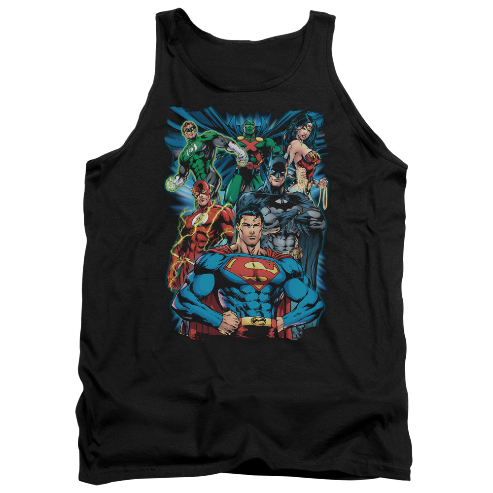 Jla - Justice Is Served - Adult Tank - Black