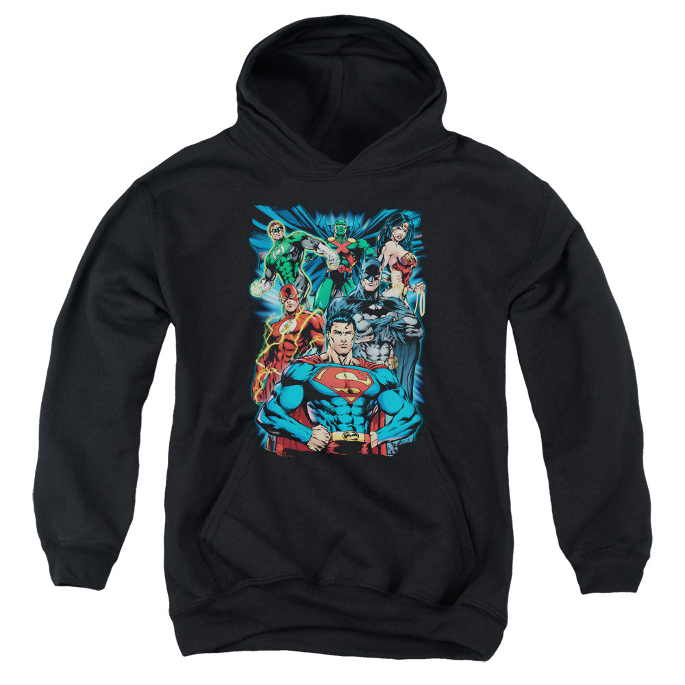 Jla - Justice Is Served - Youth Pull-over Hoodie - Black