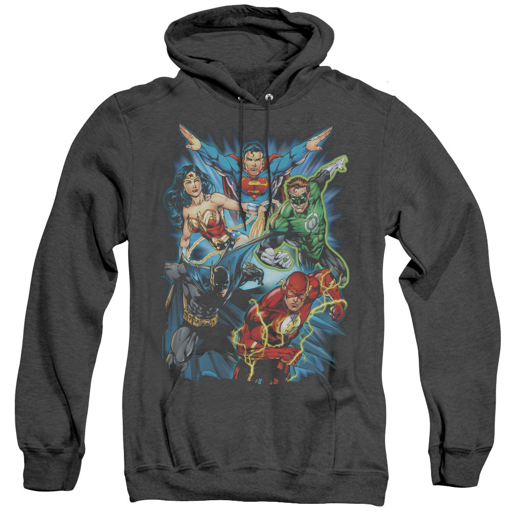 Jla - Jl Assemble - Adult Heather Hoodie - Black