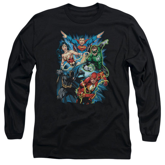 Jla - Jl Assemble - Long Sleeve Adult 18/1 - Black T-shirt
