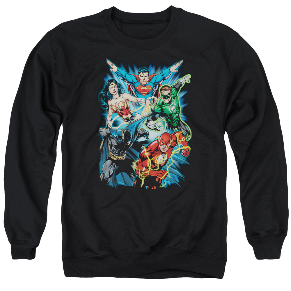 Jla - Jl Assemble - Adult Crewneck Sweatshirt - Black