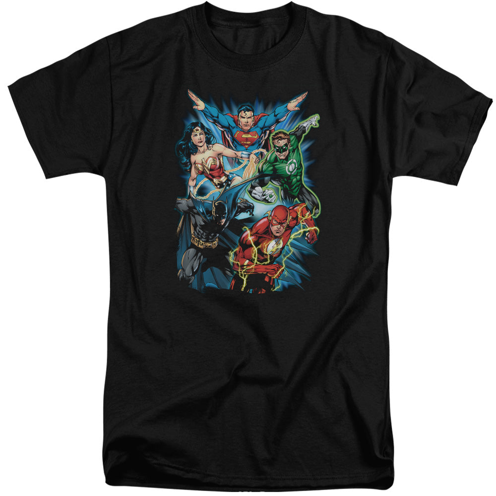Jla - Jl Assemble - Short Sleeve Adult Tall - Black T-shirt