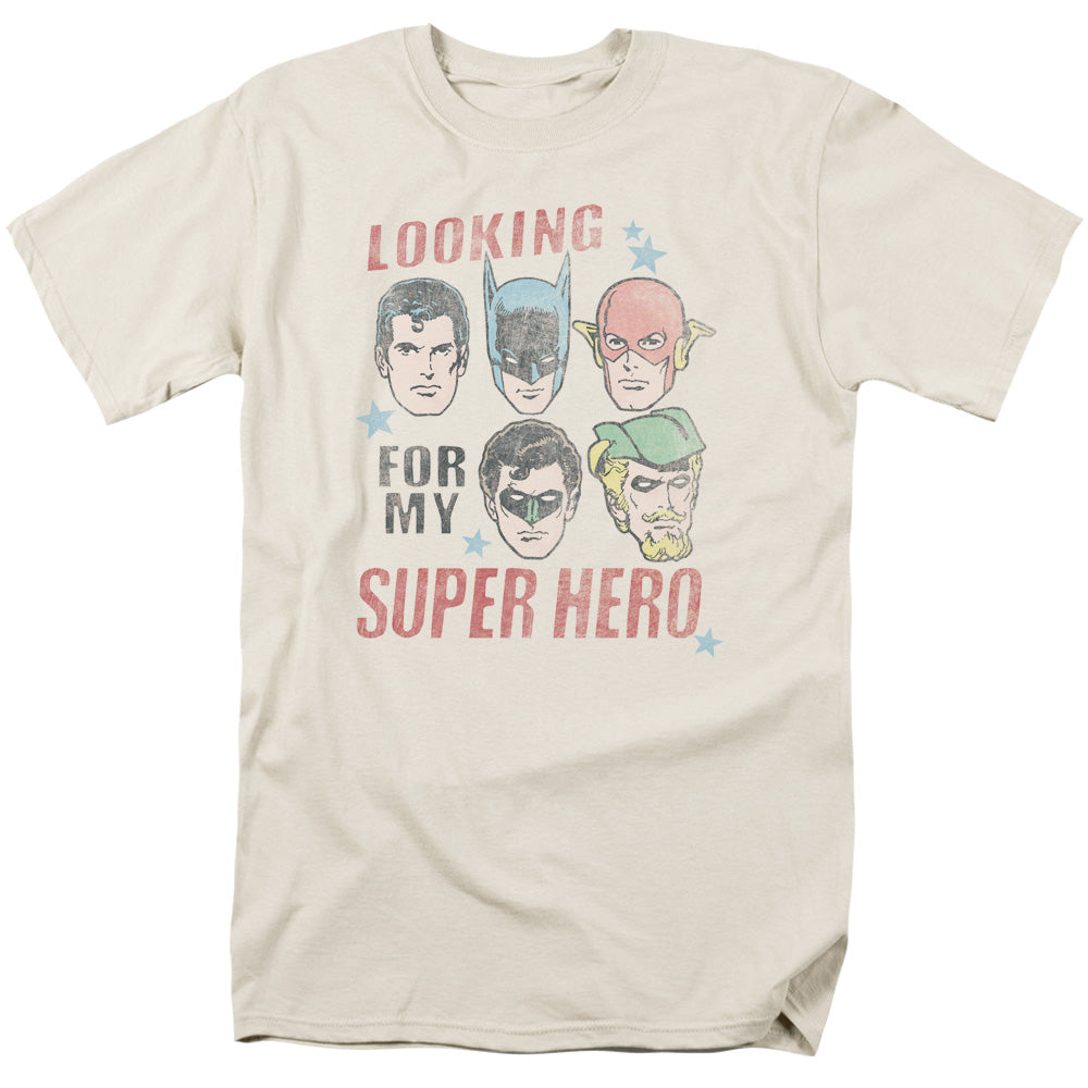Jla - My Super Hero - Short Sleeve Adult 18/1 - Cream T-shirt