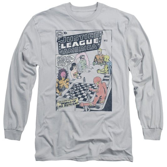 Jla - World Of No Return - Long Sleeve Adult 18/1 - Silver T-shirt