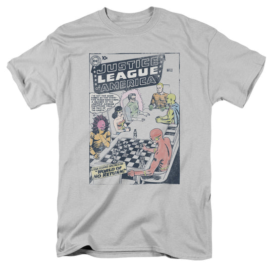 Jla - World Of No Return - Short Sleeve Adult 18/1 - Silver T-shirt