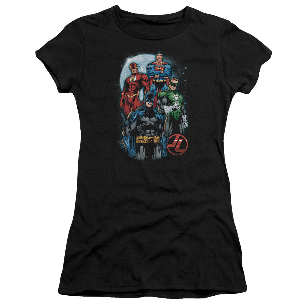 Jla - The Four - Short Sleeve Junior Sheer - Black T-shirt