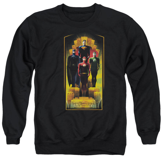Jla - Deco - Adult Crewneck Sweatshirt - Black