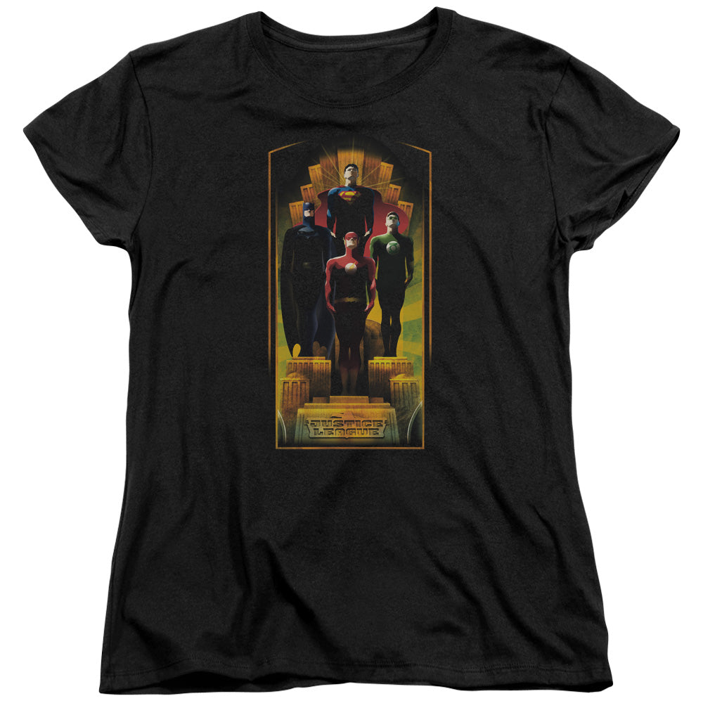 Jla - Deco - Short Sleeve Womens Tee - Black T-shirt