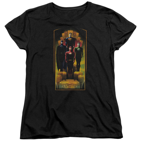 Jla - Deco - Short Sleeve Womens Tee - Black T-shirt