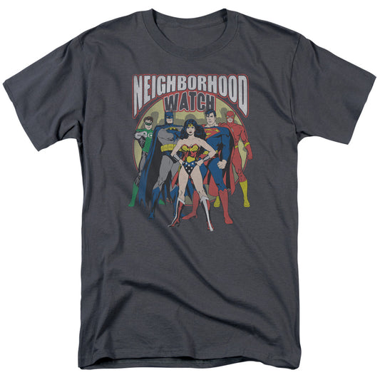 Jla - Neighborhood Watch - Short Sleeve Adult 18/1 - Charcoal T-shirt