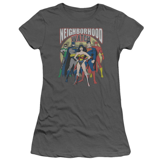 Jla - Neighborhood Watch - Short Sleeve Junior Sheer - Charcoal T-shirt
