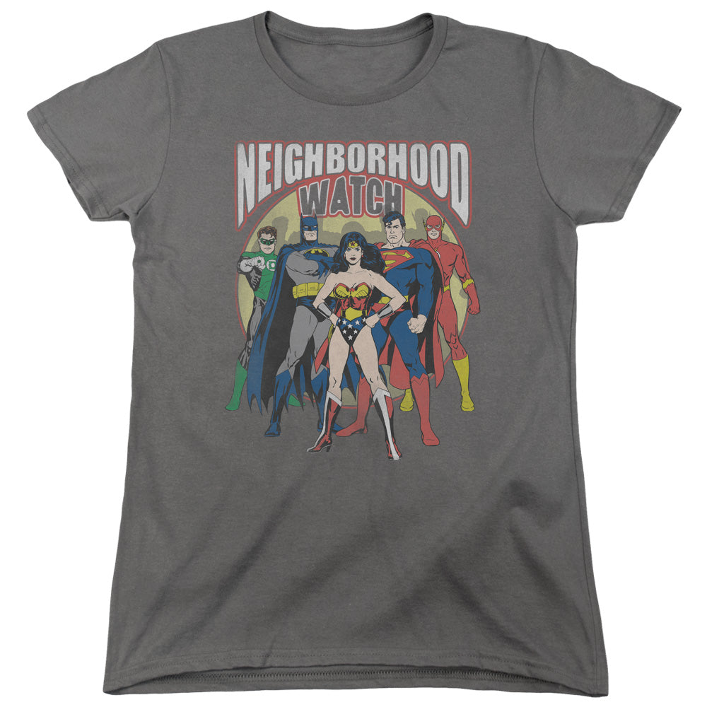 Jla - Neighborhood Watch - Short Sleeve Womens Tee - Charcoal T-shirt