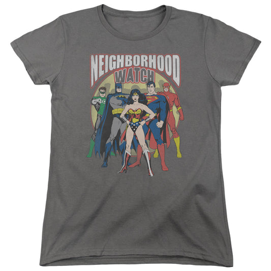 Jla - Neighborhood Watch - Short Sleeve Womens Tee - Charcoal T-shirt