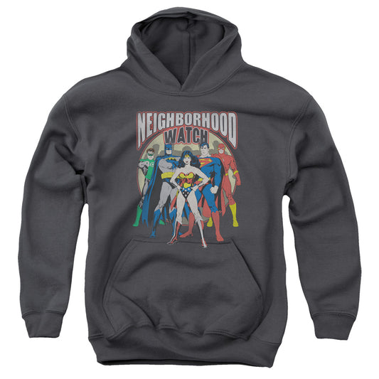 Jla - Neighborhood Watch - Youth Pull-over Hoodie - Charcoal