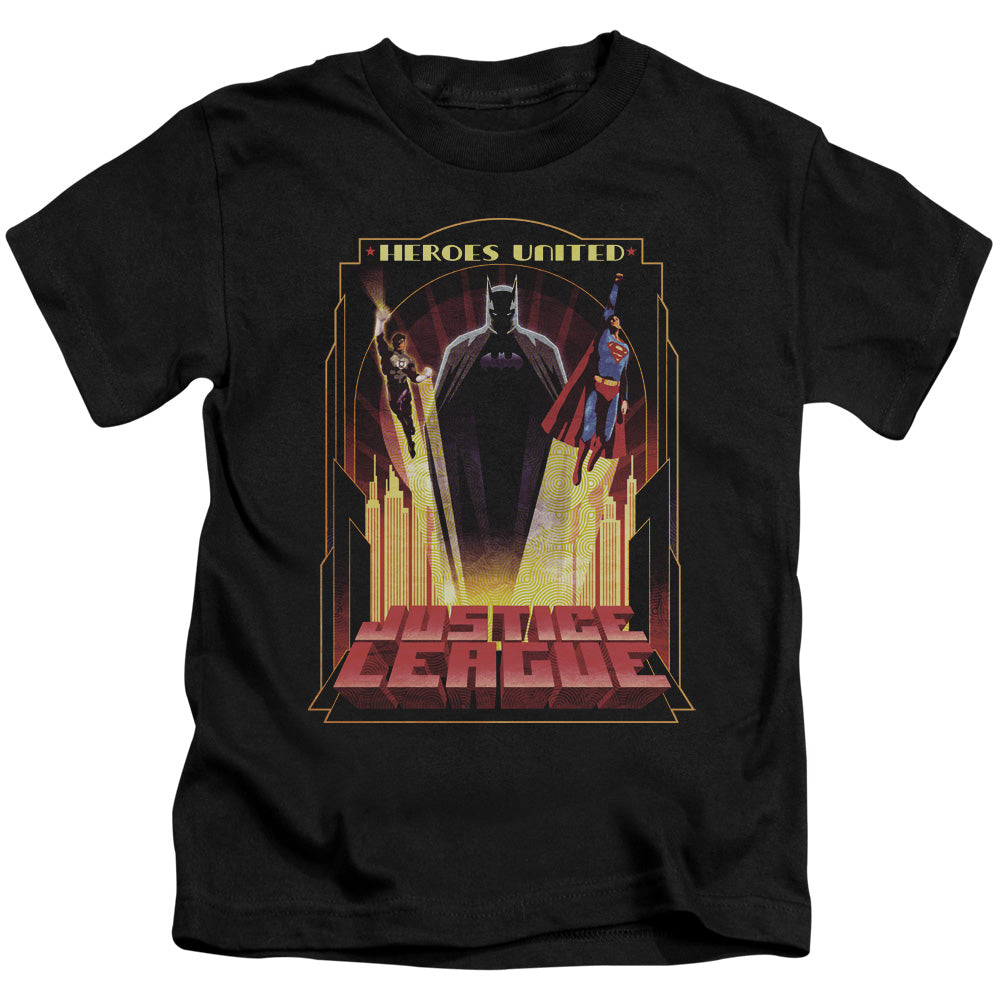 JLA HEROES UNITED - S/S JUVENILE 18/1 - BLACK - T-Shirt