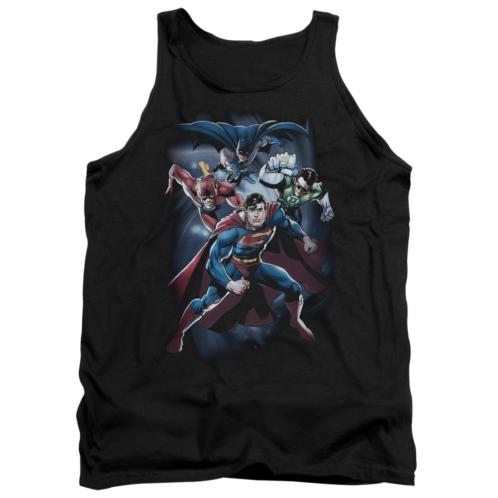 Jla - Cosmic Crew - Adult Tank - Black