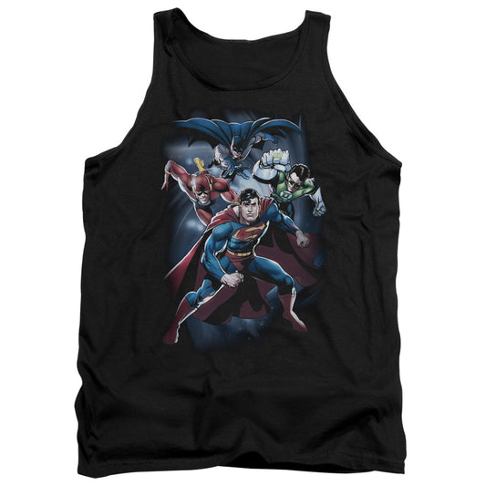 Jla - Cosmic Crew - Adult Tank - Black