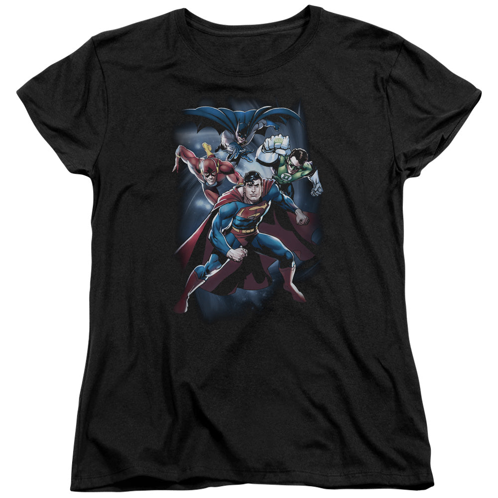Jla - Cosmic Crew - Short Sleeve Womens Tee - Black T-shirt