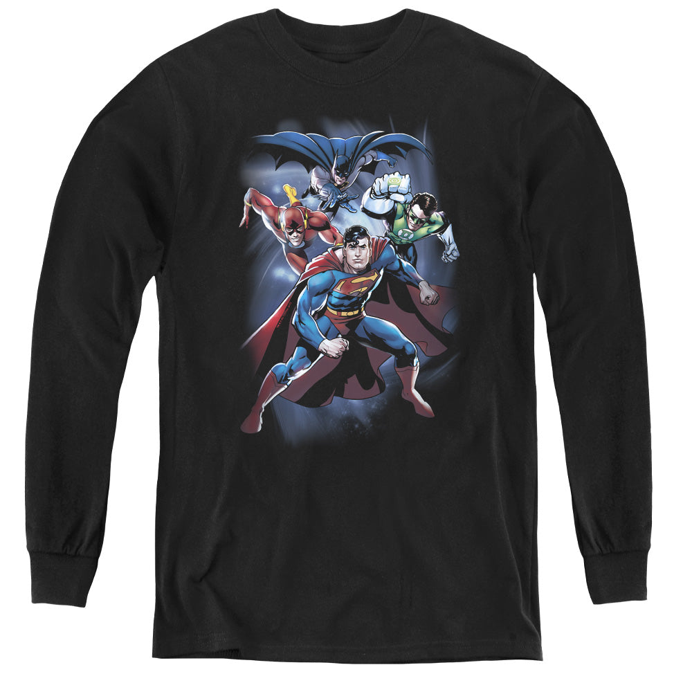 Jla Cosmic Crew - Youth Long Sleeve Tee - Black
