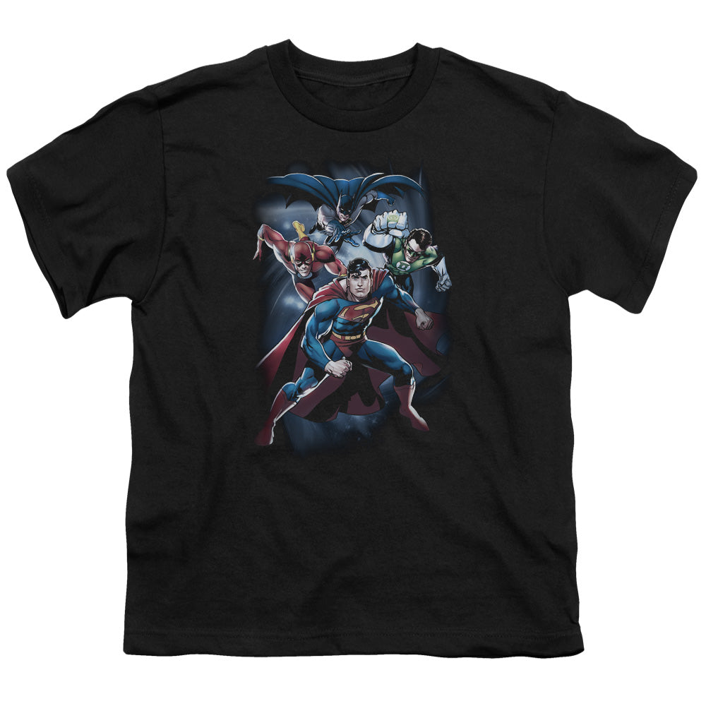 Jla - Cosmic Crew - Short Sleeve Youth 18/1 - Black T-shirt