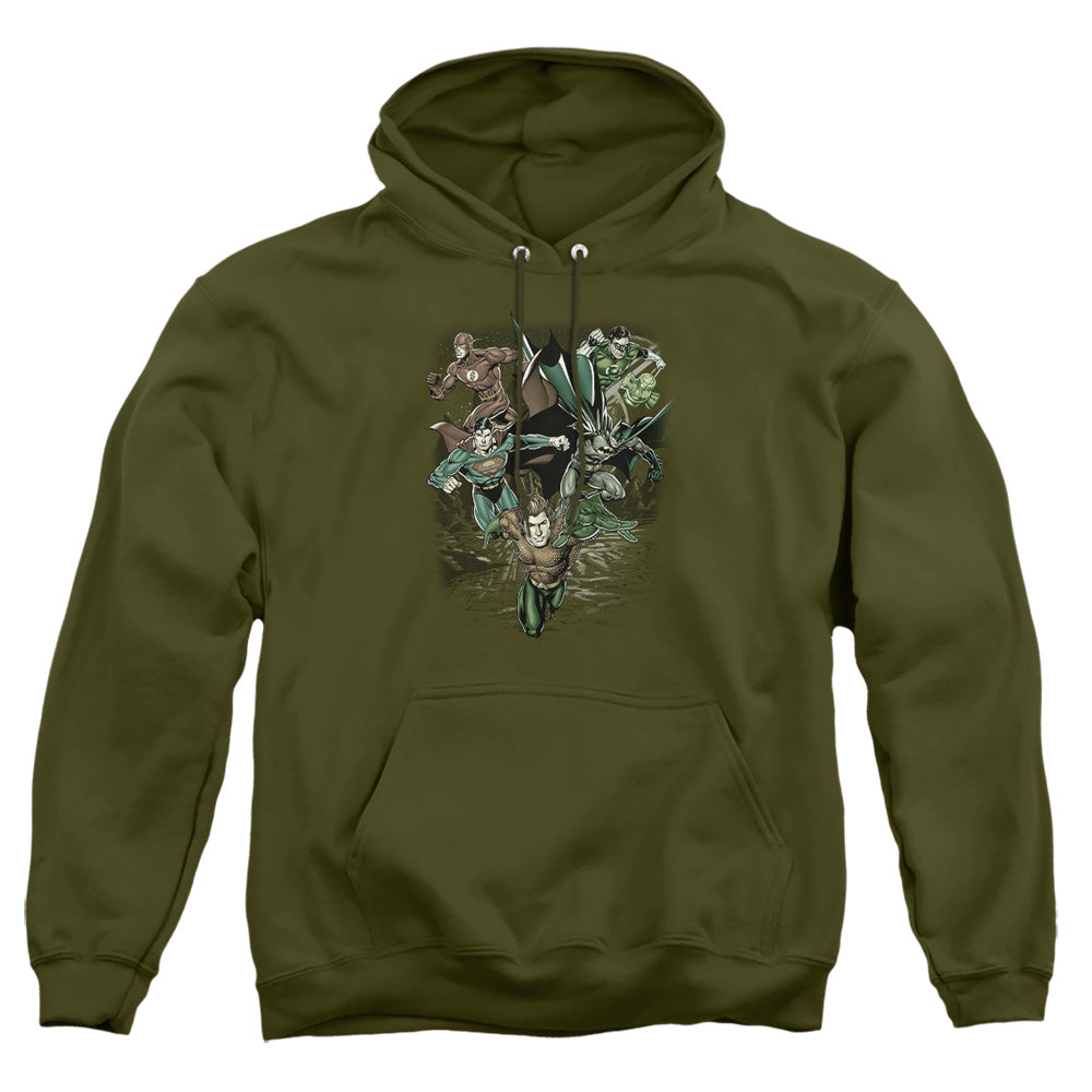 Jla - Spacing Out - Adult Pull-over Hoodie - Military Green