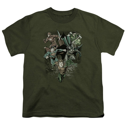 Jla - Spacing Out - Short Sleeve Youth 18/1 - Military Green T-shirt