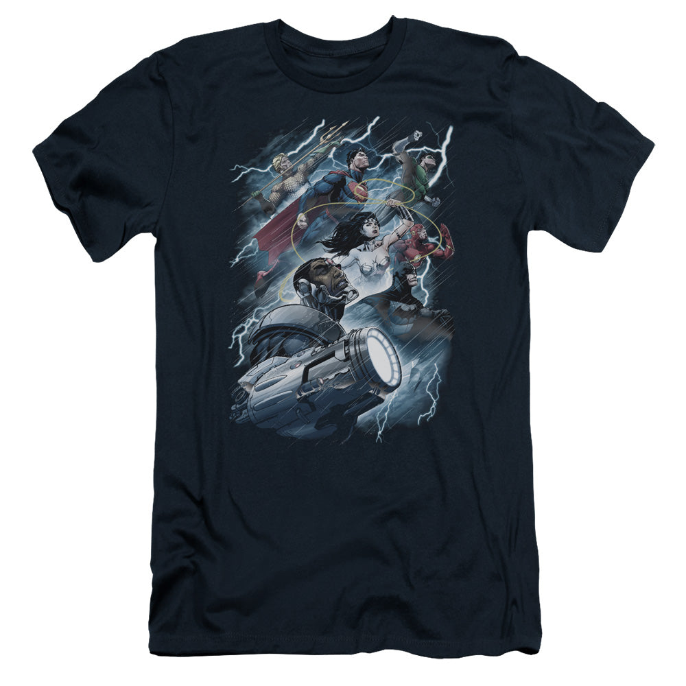 Jla - Ride The Lightening - Short Sleeve Adult 30/1 - Navy T-shirt
