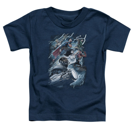 Jla - Ride The Lightening - Short Sleeve Toddler Tee - Navy T-shirt
