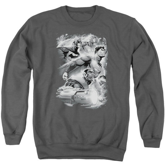 Jla - Atmospheric - Adult Crewneck Sweatshirt - Charcoal