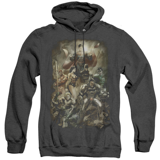 Jla - Aftermath - Adult Heather Hoodie - Black