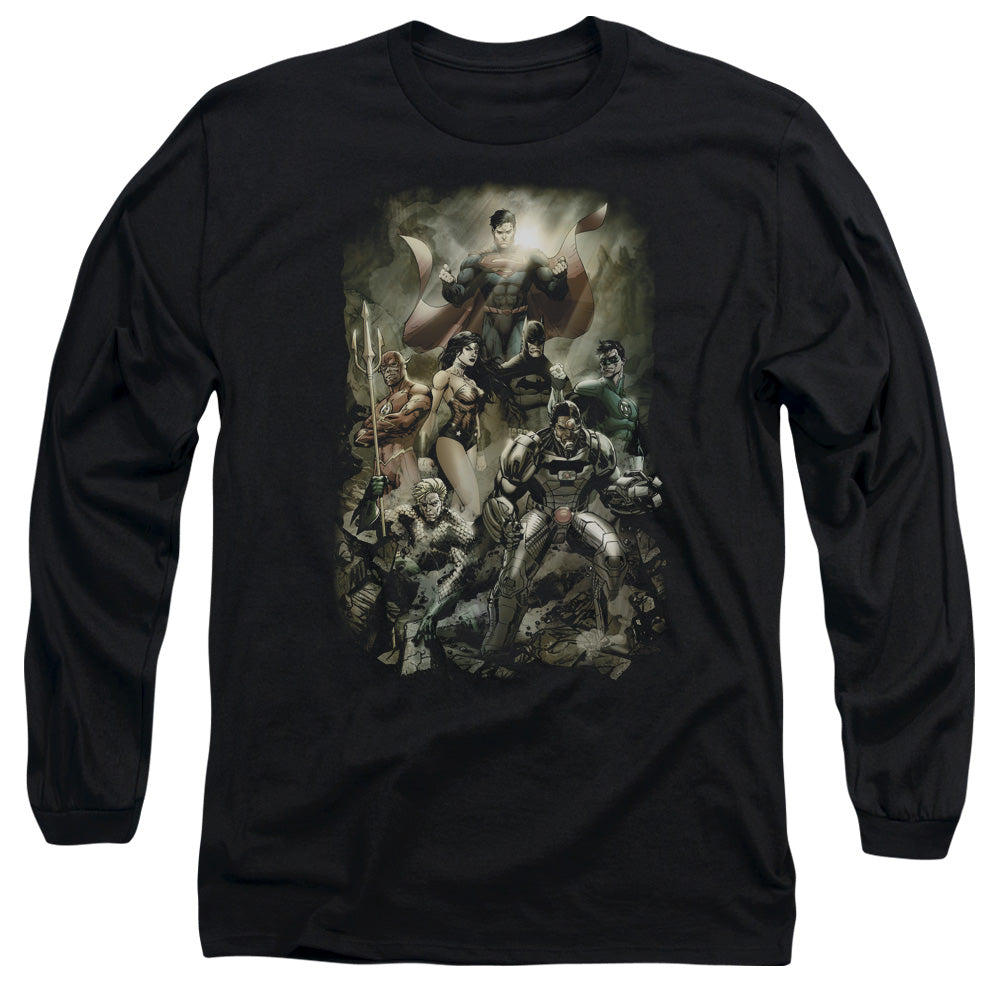 Jla - Aftermath - Long Sleeve Adult 18/1 - Black T-shirt