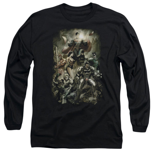 Jla - Aftermath - Long Sleeve Adult 18/1 - Black T-shirt