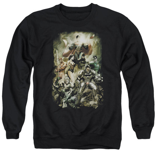Jla - Aftermath - Adult Crewneck Sweatshirt - Black