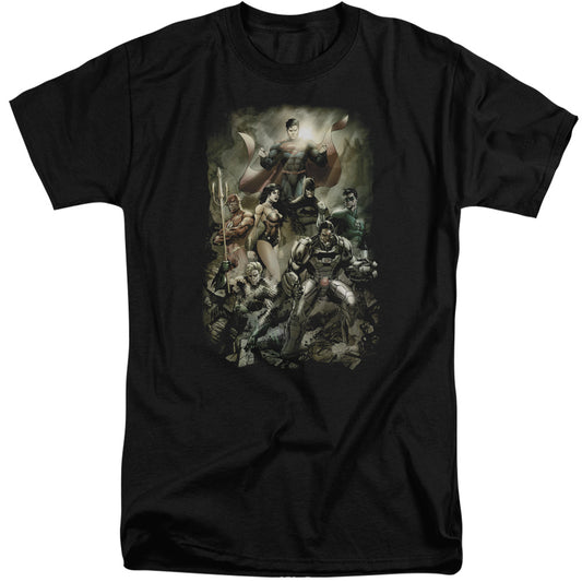 Jla - Aftermath - Short Sleeve Adult Tall - Black T-shirt