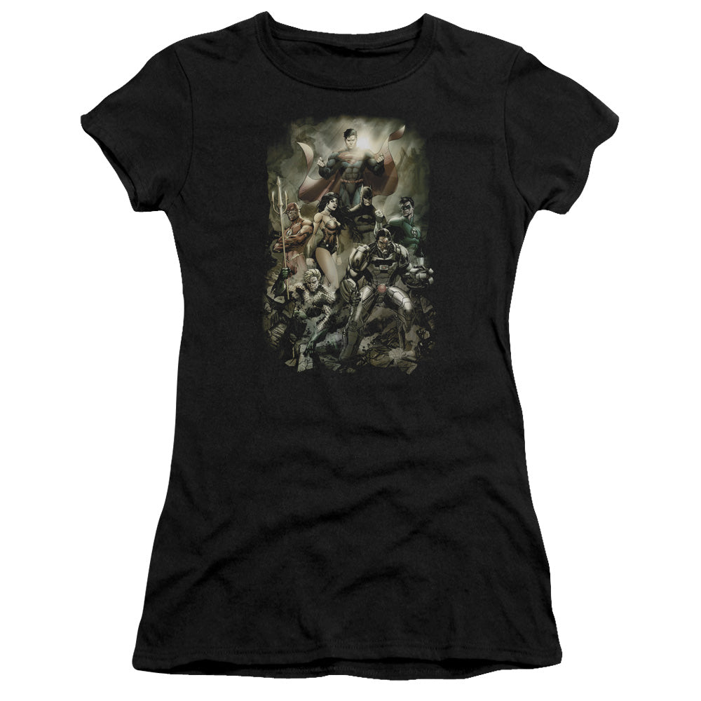 Jla - Aftermath - Short Sleeve Junior Sheer - Black T-shirt