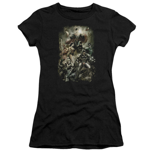 Jla - Aftermath - Short Sleeve Junior Sheer - Black T-shirt