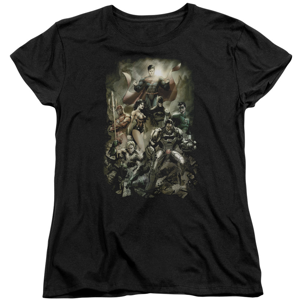 Jla - Aftermath - Short Sleeve Womens Tee - Black T-shirt