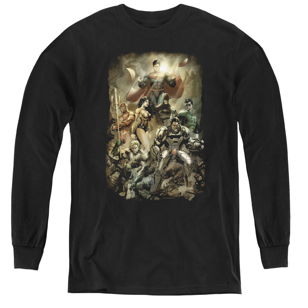 Jla Aftermath - Youth Long Sleeve Tee - Black