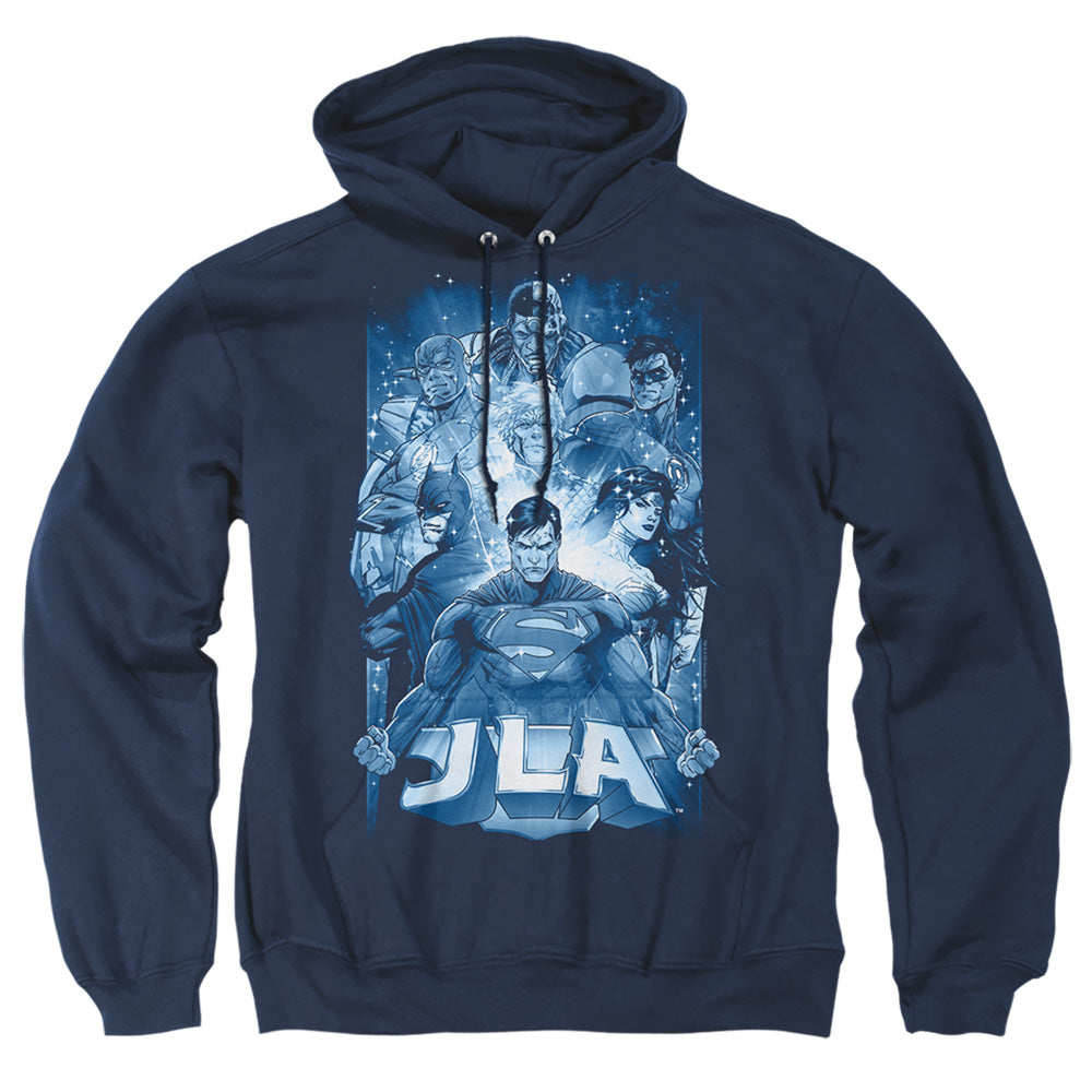 Jla - Burst - Adult Pull-over Hoodie - Navy