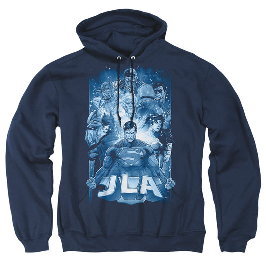 Jla - Burst - Adult Pull-over Hoodie - Navy