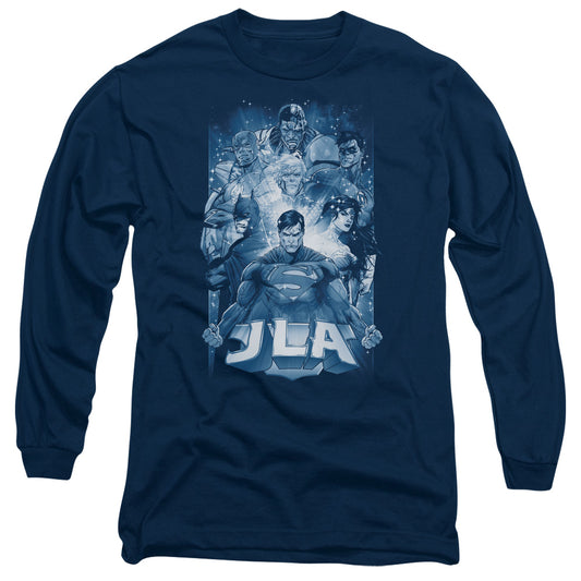 Jla - Burst - Long Sleeve Adult 18/1 - Navy T-shirt
