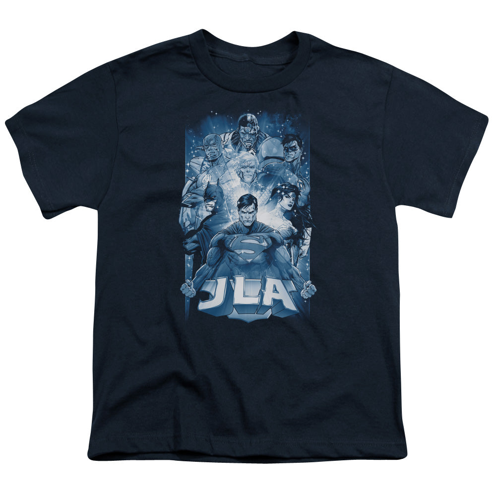 Jla - Burst - Short Sleeve Youth 18/1 - Navy T-shirt