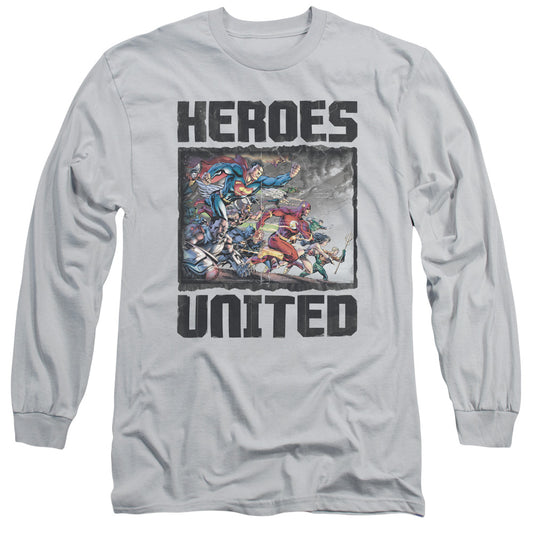 Jla - The Charge - Long Sleeve Adult 18/1 - Silver T-shirt