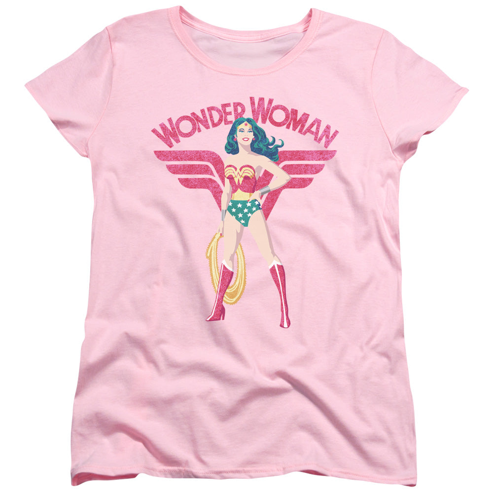 Jla - Ww Sparkle - Short Sleeve Womens Tee - Pink T-shirt
