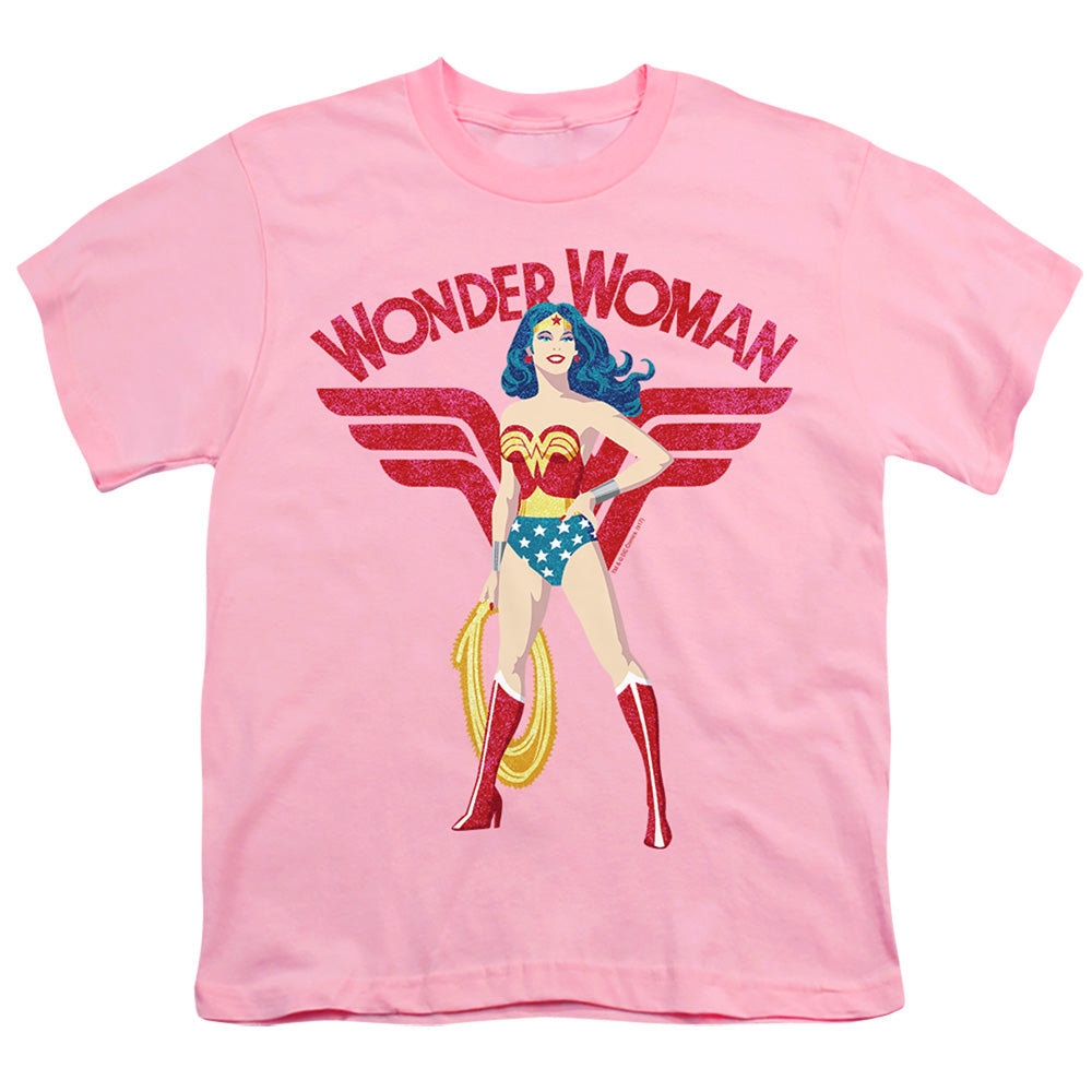 Jla - Ww Sparkle - Short Sleeve Youth 18/1 - Pink T-shirt