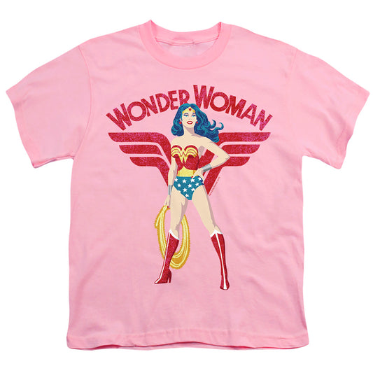 Jla - Ww Sparkle - Short Sleeve Youth 18/1 - Pink T-shirt