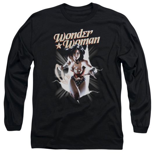 Jla - Ww Break Out - Long Sleeve Adult 18/1 - Black T-shirt