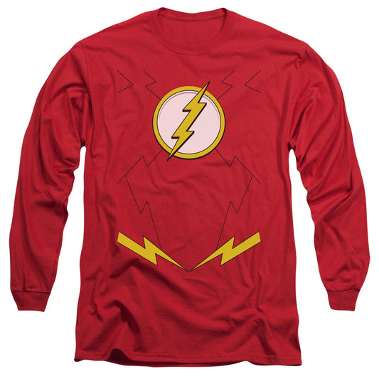 Jla - New Flash Uniform - Long Sleeve Adult 18/1 - Red T-shirt
