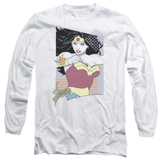 Jla - Ww 80s Minimal - Long Sleeve Adult 18/1 - White T-shirt